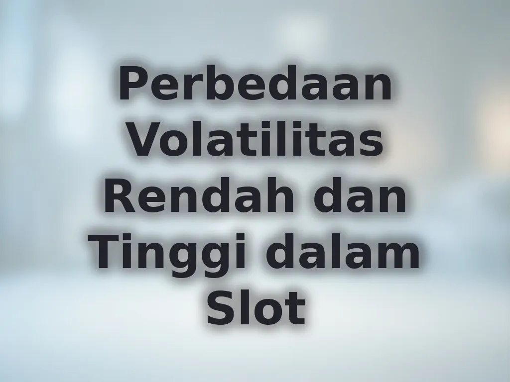 Perbedaan Volatilitas Rendah dan Tinggi dalam Slot